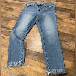 Old Navy Light Blue Frayed Ankle Jeans